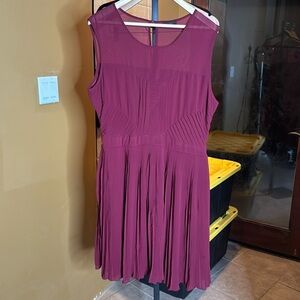 mark. Maroon Dress Sheer Flowy Lined Tie Business Wedding Women Size XXL